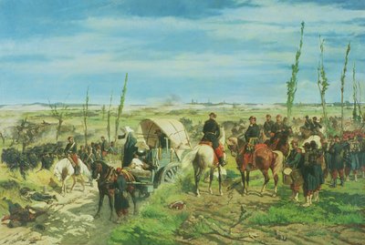 1859年6月、マゼンタの戦いでのイタリアンキャンプ 作： Giovanni Fattori